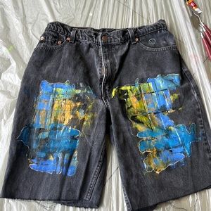 Abstract artist Jean shorts # 7